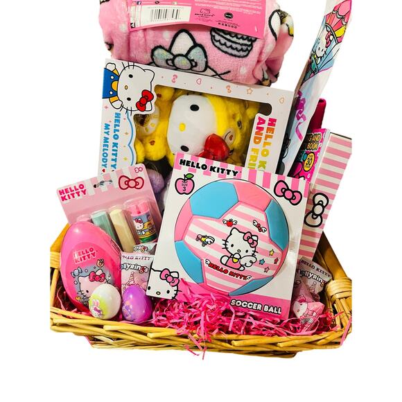 Hello kitty Easter bundle preschool 40 x 50 includes bubble wand, coloring book